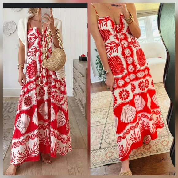 FARM Rio Linen Blend Anika Shell Maxidress